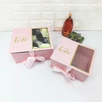 Flower Packaging Boxes DIY Necklace Jewelry Window Display Storage Box Soap Flower Wedding Party Valentine's Day Gifts Box