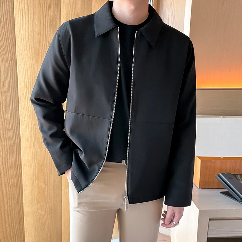 

Jackets Men Design Handsome Streetwear American Cargo Zipper Clothing Autumn Chic Casual Personal Cool Solid Color Coat U13