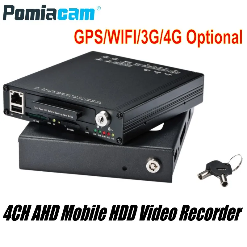 HDVR9804 1080P H.264 4CH AHD HDD Мобильный DVR GPS WIFI G-Датчик 3G 4G Мобильный HDD система видеозаписи для автомобиля автобуса