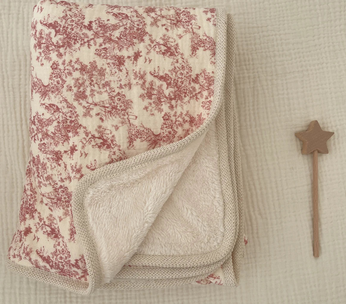 Одеяло детское из муслина зимнее флисовое теплое покрывало для новорожденных