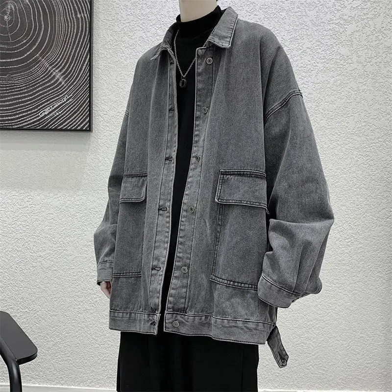 

2022 Autumn New Korean Style Trendy Men's Denim Jacket Hong Kong Style Spring And Autumn All-match Loose Men's Handsome Jacket