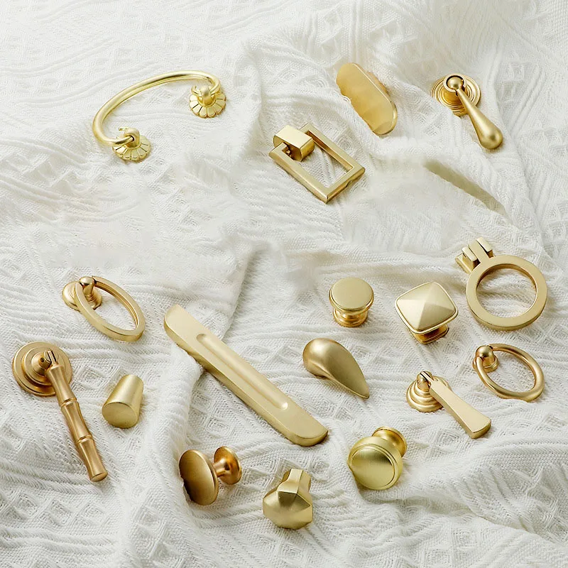 

Nordic Simple Furniture Handle Gold Cabinet Pulls Drawer Knobs Kitchen Cupboard Knobs Furniture Drawer Pull Hardware Zinc Alloy