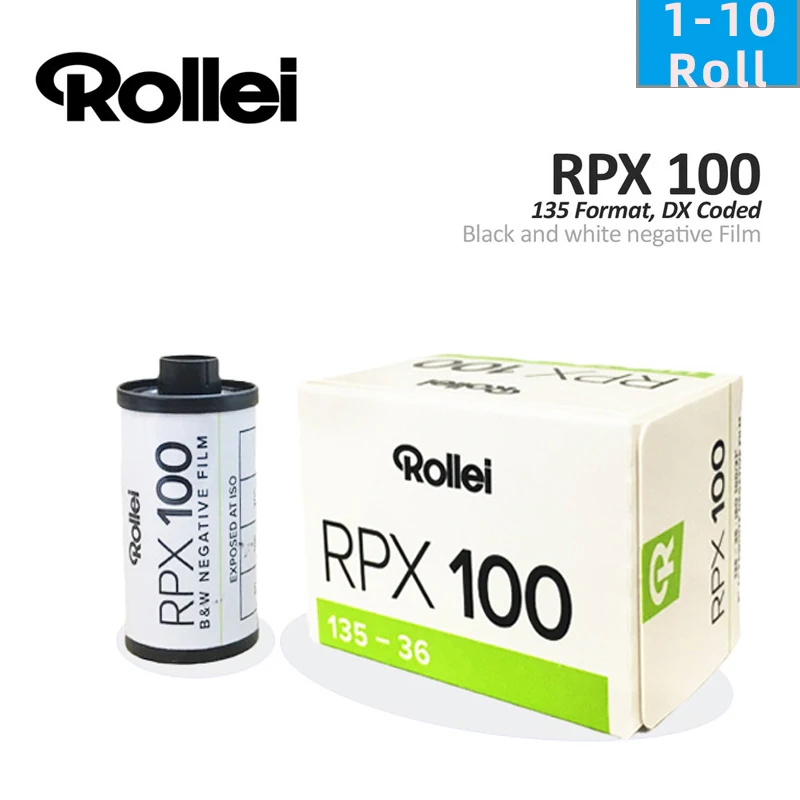 

1/2/3/5/10 Rolls New Rollei RPX 100 135 35mm Black & White Negative Film（36 ExposuresRoll）ISO 100For Kodak M35 Film Camera