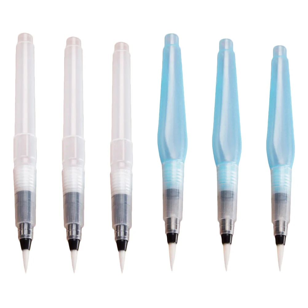 

6 Pcs Writing Brush Water Color Painting Pens Tools Gift Watercolor Ink Injection Plastic Storage Student Suit Laptop Brushes