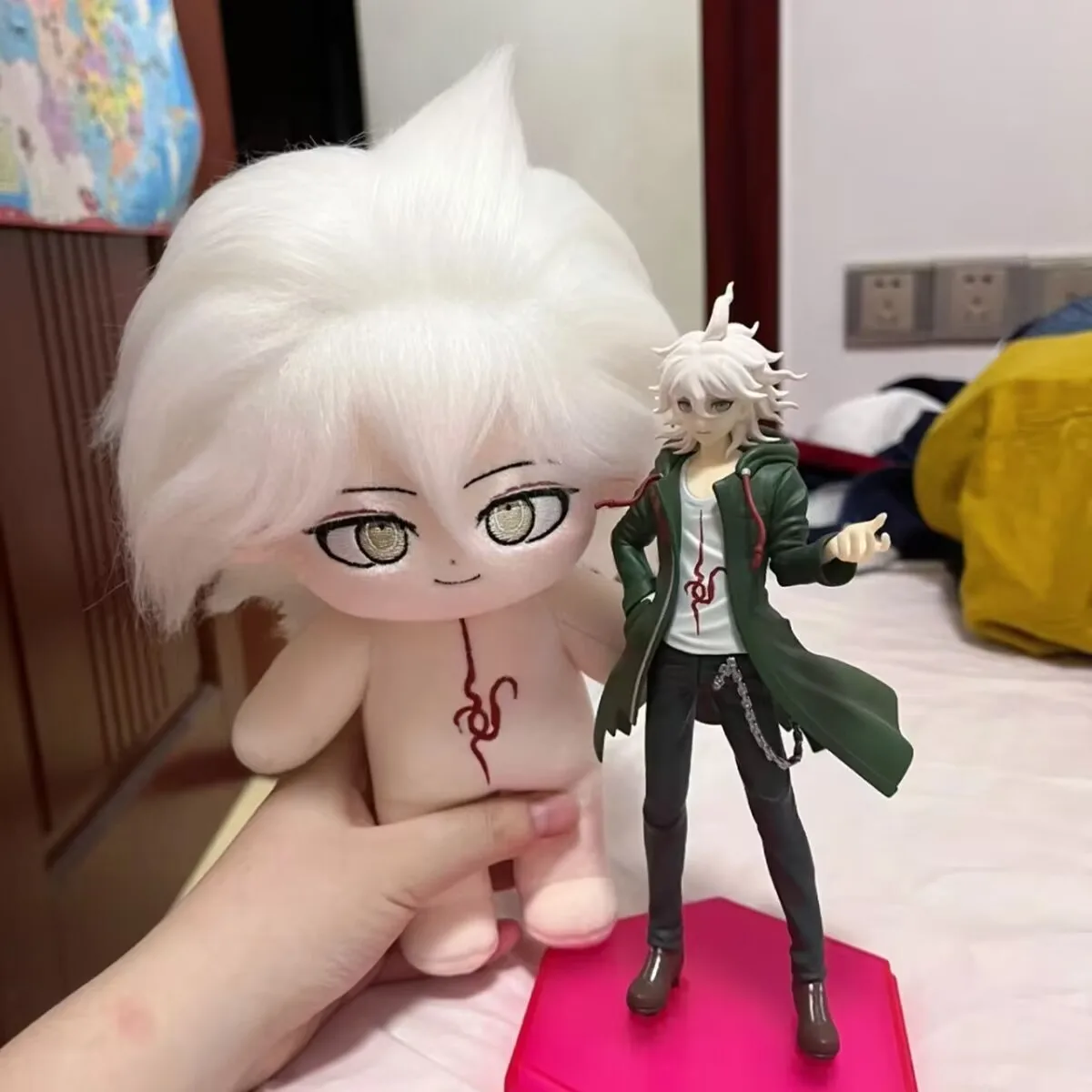 

Danganronpa Cosplay Nagito Komaeda Cartoon Plush Stuffed Doll Body Dress UP Cotton Plushie Anime 20cm Pillow Mascot Xmas Gift