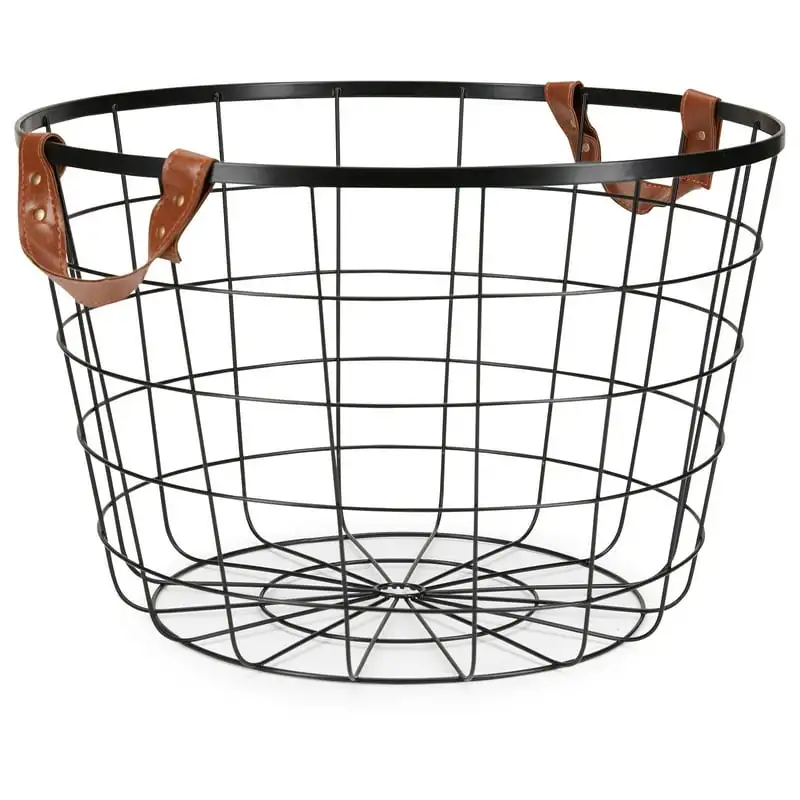 

Round Wire Basket with Handles, Black Roti pan Wooden box Baking accessories and tools Plate for cooking Pizza accessories Silic