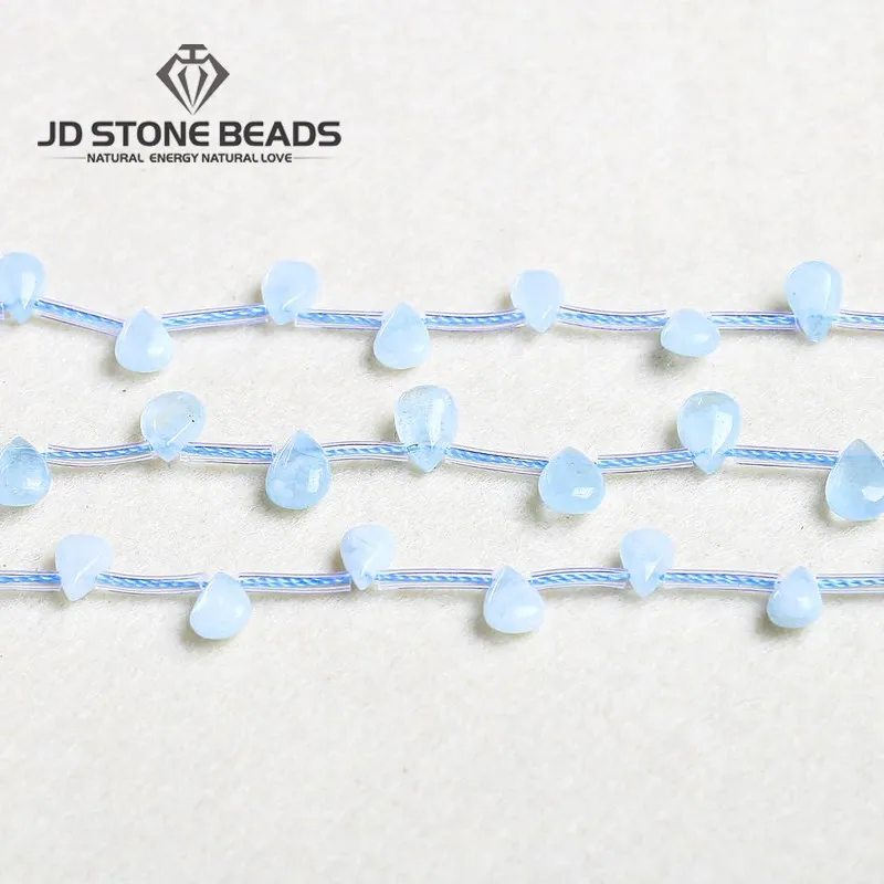 

Natural Aquamarine Stone Drop shape Beads 5x8/6x9/8x10mm Loose Beads Necklace Bracelet Diy Accessory for Jewelry Making