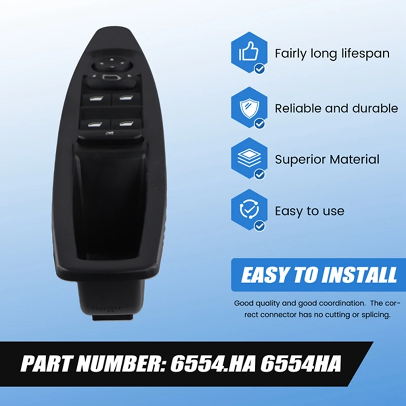 6554HA Переключатель управления стеклоподъемником автомобиля для Citroen C4 2004-2010 6554.HA