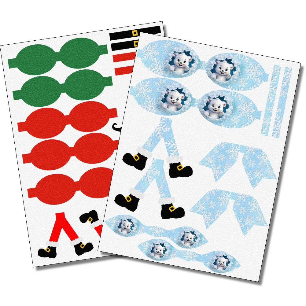 Листы из искусственной кожи с рождественским принтом 22 х30 см