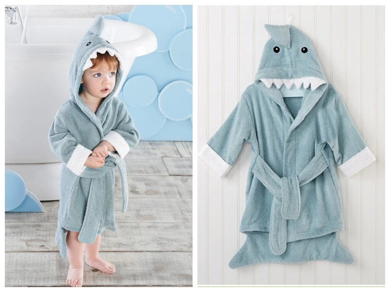Cotton Baby Robe Bath Towel Cartoon Hoodies Infant Girls Boys Sleepwear Bath Blanket Kids Soft Bathrobe Pajamas Kids Clothing