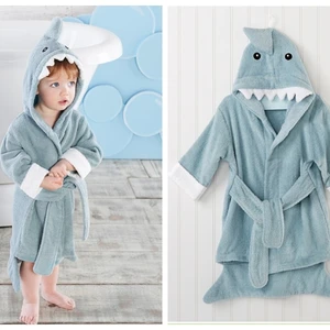 Imported Cotton Baby Robe Bath Towel Cartoon Hoodies Infant Girls Boys Sleepwear Bath Blanket Kids Soft Bathr