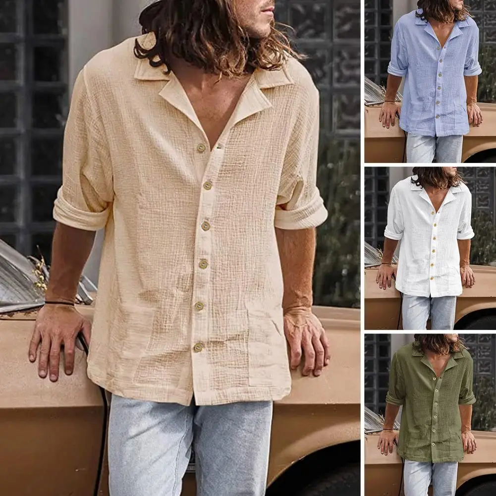 

Trendy Cardigan Shirt Quick Drying Long Sleeve Anti-pilling Male Thin Work Retro Shirt Men Shirt Versatile