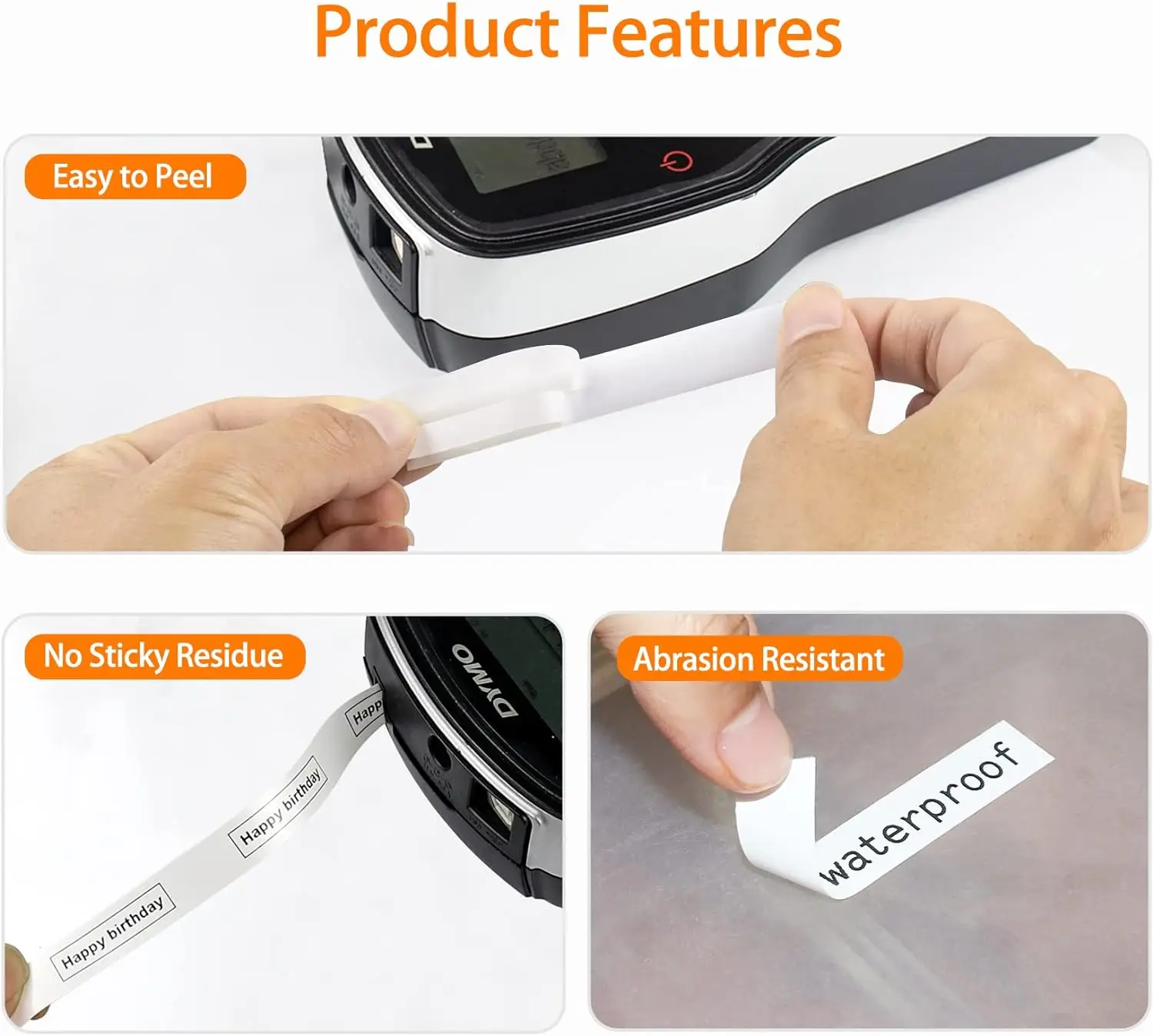 Фотовиниловая Промышленная лента 18431 18443 18432 18444 1805435 18433 18445 для DYMO Rhino 1805431 4200