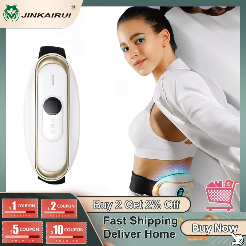 

Jinkairui Lumbar Abdomen 2 in 1 Massager Waist Body Pulse Remote Control Relieve Muscle Pain Gastrointestinal Absorb Warm Gift
