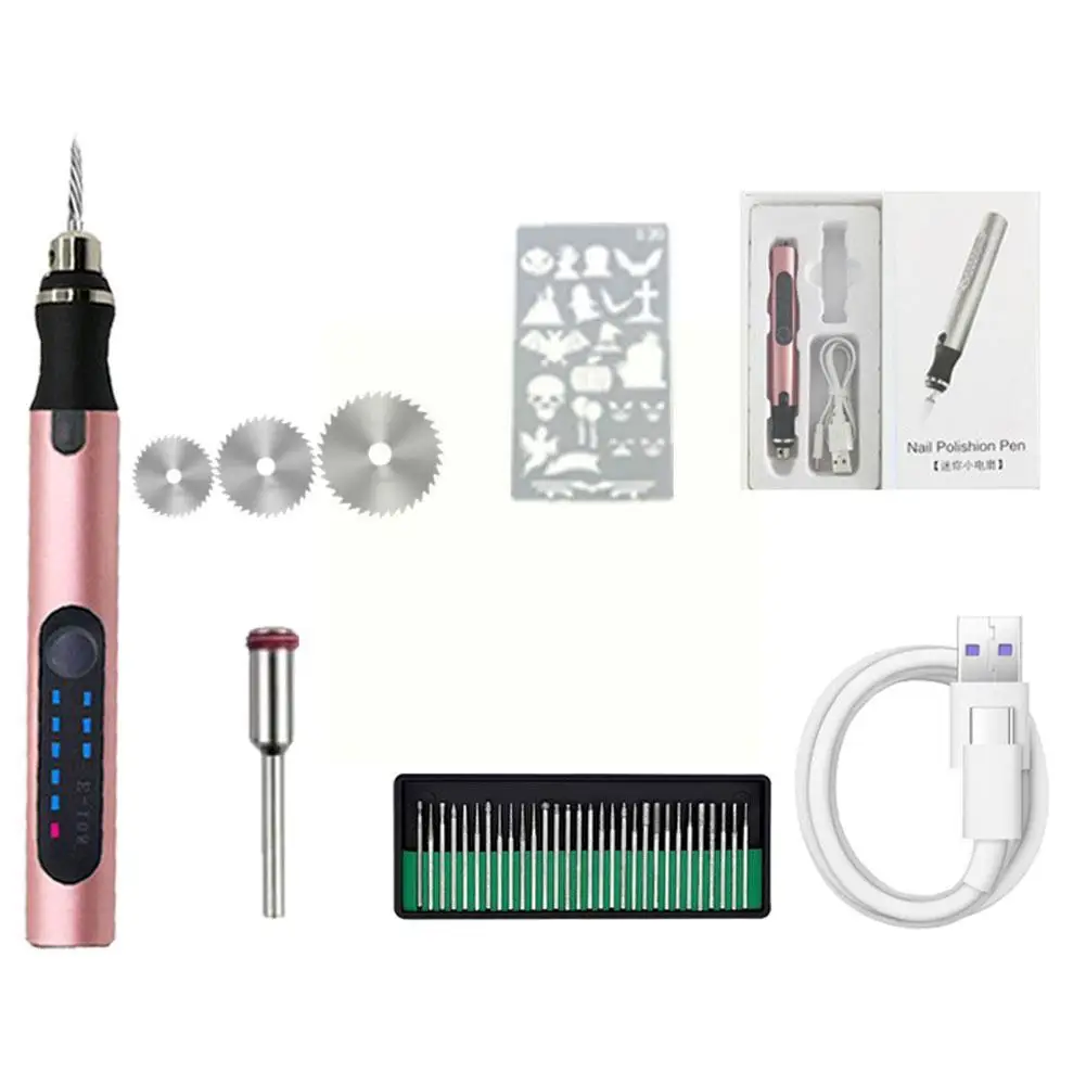 

Electric Engraver Pen Set Mini Grinding Machine Engraver Drill Cordless Rotary Speeds Tools Drill Kit Rechargeable Z1J0