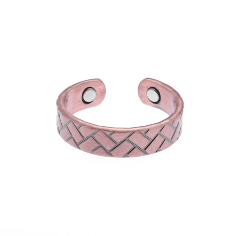 Fashion Classic Cube Copper Magnetic Adjustable Opening Ring for Men and Women Jewelry Gift | Rings