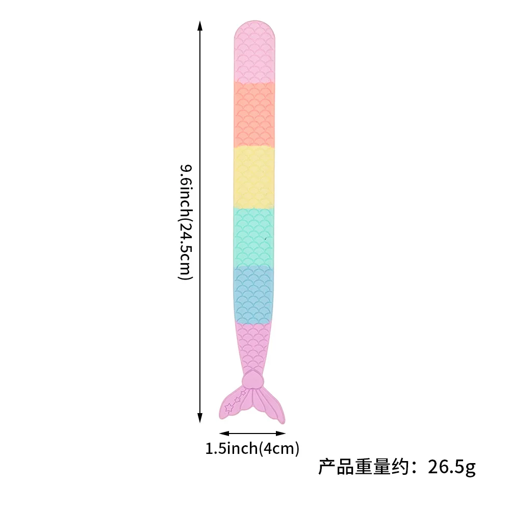 Цветной резиновый браслет с изображением рыбьего хвоста детский гибкий для
