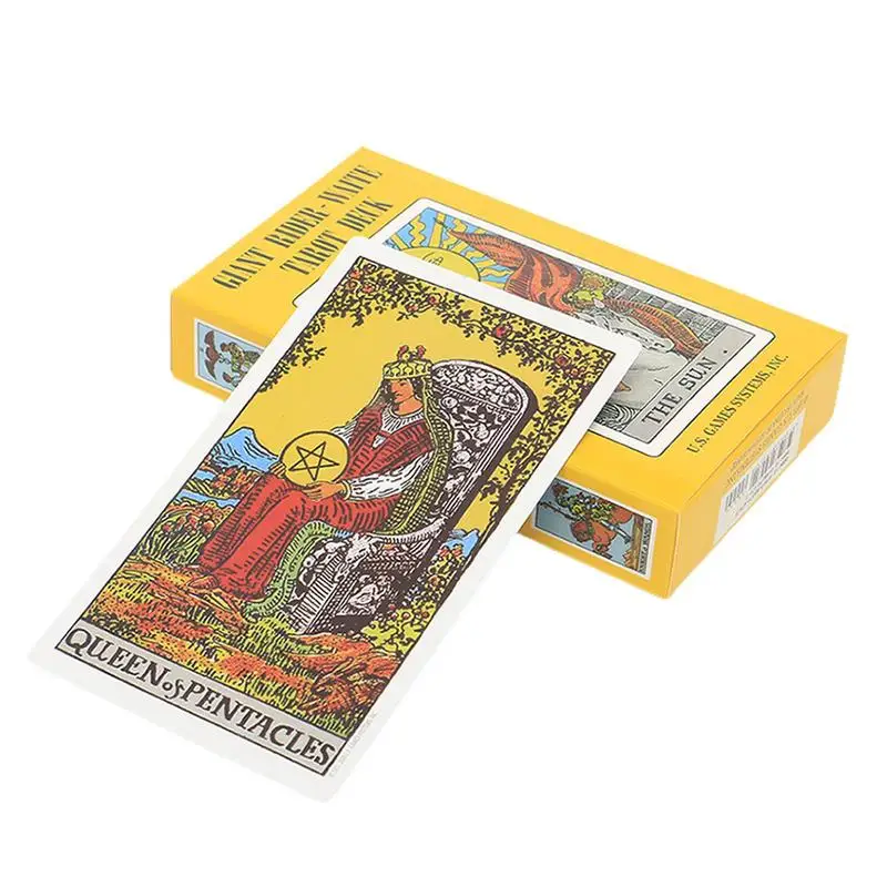 

New Giant Rider Waites Tarot Cards Deck with Guidebook Divination Fate Board Game for Beginners Oracle Classic Waite Tarot 78PCS