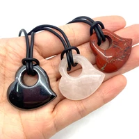peach heart pendant natural stone red stone jewelry quartz crystal exquisite necklace jewelry making necklace accessories