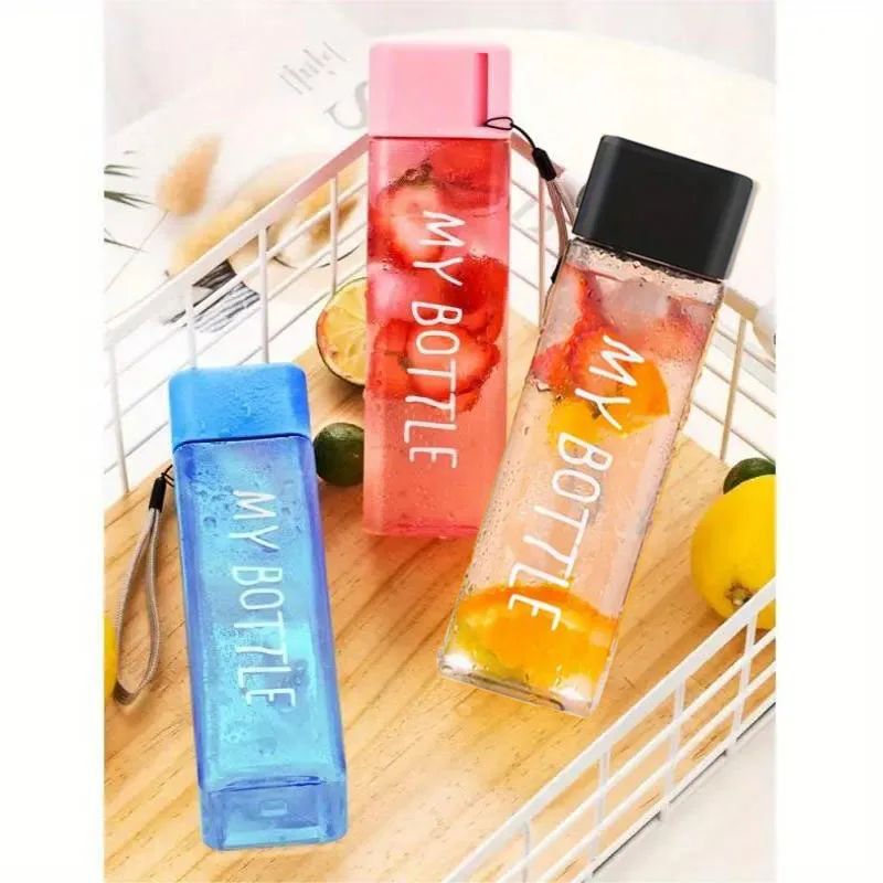 Квадратная Бутылка Для Воды 480 Мл Контейнер Спортивных Напитков С Большим