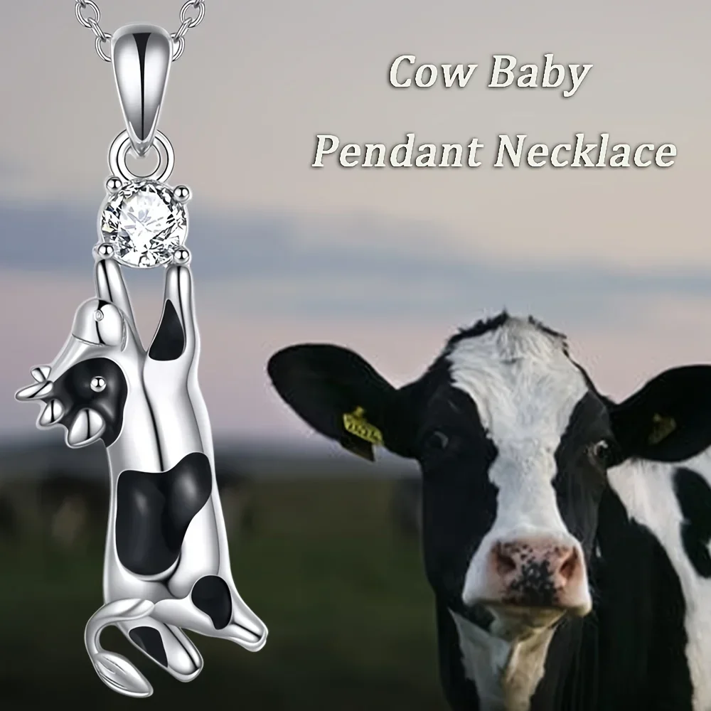 Модное и милое ожерелье с подвеской в виде коровы 1 шт. блестящее украшение