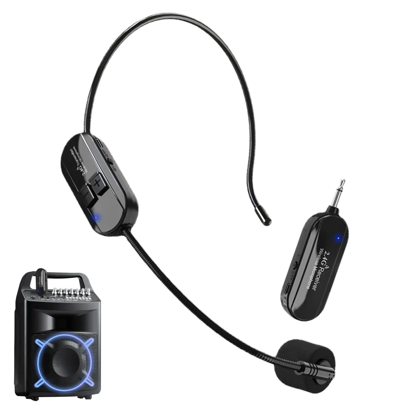 

Wireless Teaching Headset 165ft Range Working Time 6-8H Meeting Speakers Mic For Voice Amplifier Wireless Headset Mic For