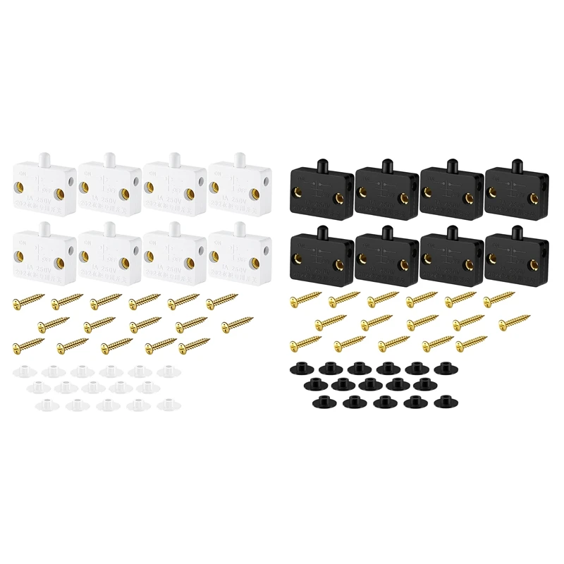 

8 Pieces Cabinet Lamp Switch Automatic Door Switch Contact Switch for Wardrobe Applicable to 12V 24V 110V-ABUX