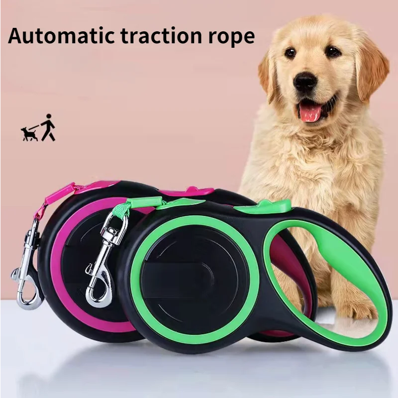 3M/5M Nylon Automatic Retractable Dog Leash Adjustable Pet Walking Training Extending Traction Rope Leash for Pet Supplies