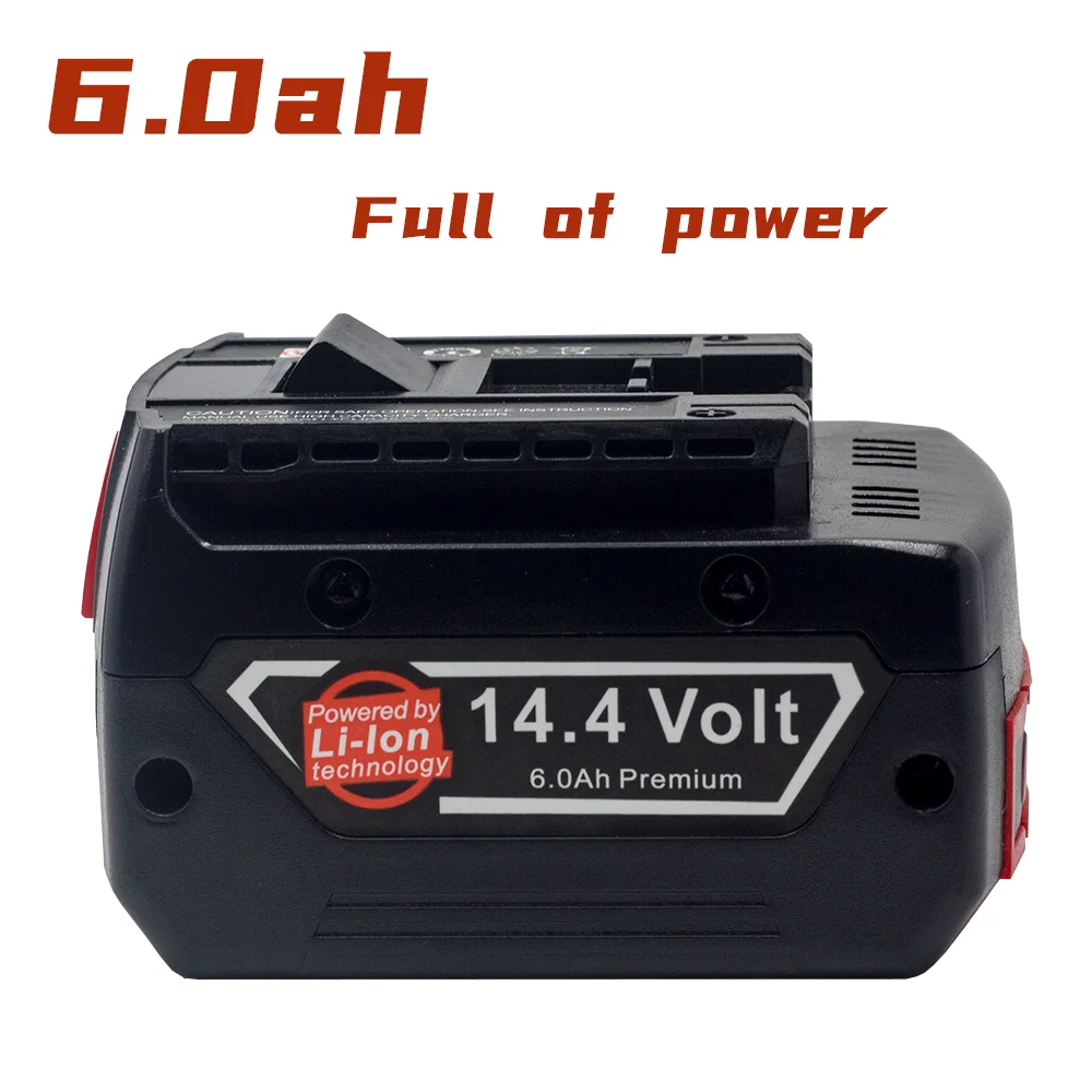 

For Bosch 14.4v 6.0AH BAT607 BAT614 DDB180 DDS180 HDS180 HDB180 GBH GDR 1080-LI GSB PB360S TSR Kit Charger Replacement Battery