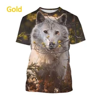new beast wolf short sleeve t shirt mens fashion cool forest animal hip hop style print crew neck streetwear top