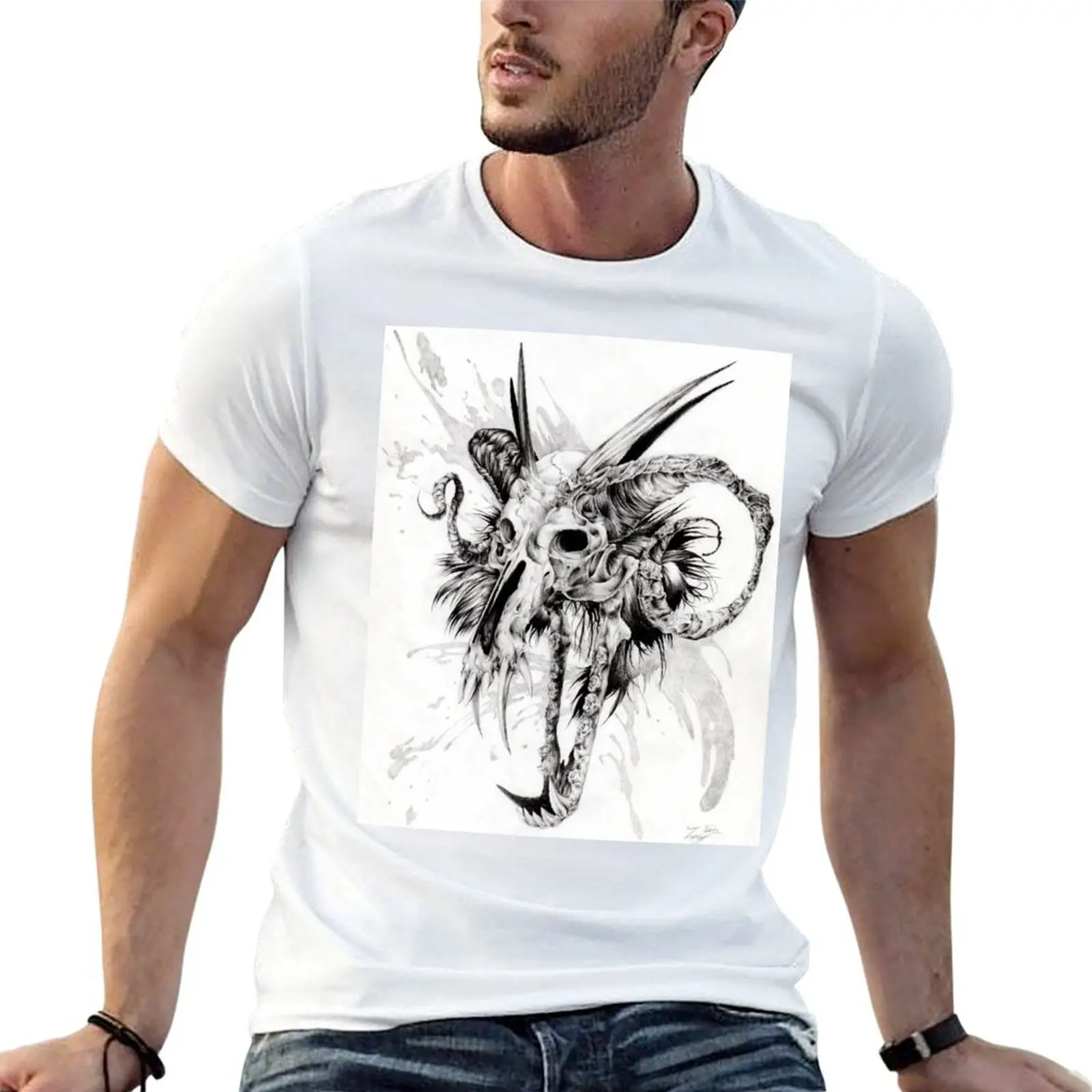 Фото Футболка Capricorn, базовая однотонная футболка с короткими рукавами №1