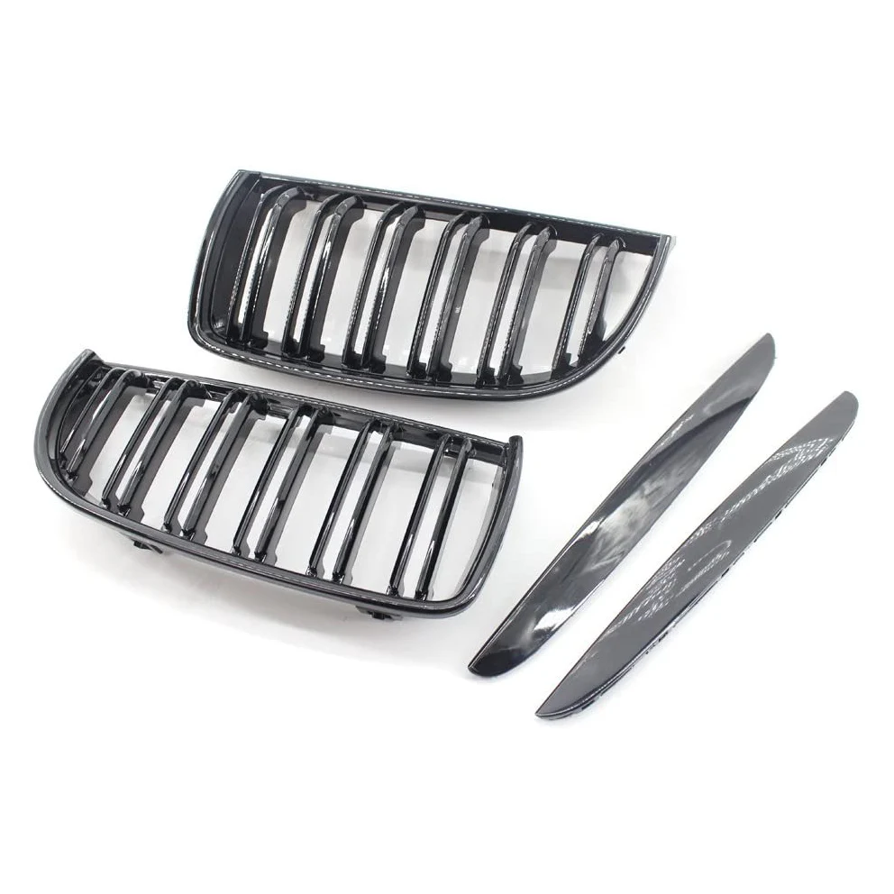

Brand New Matte Black Front Kidney Double Salt Grilles For BMW E90 2004-2008