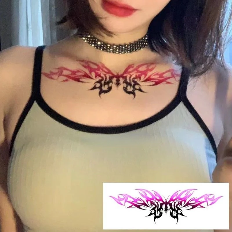 

Succubus Temporary Tattoo Stickers Heart Butterfly Covering Scars Tatoo Cheap Goods Art Fake Tattoos for Women sexy Tattoo