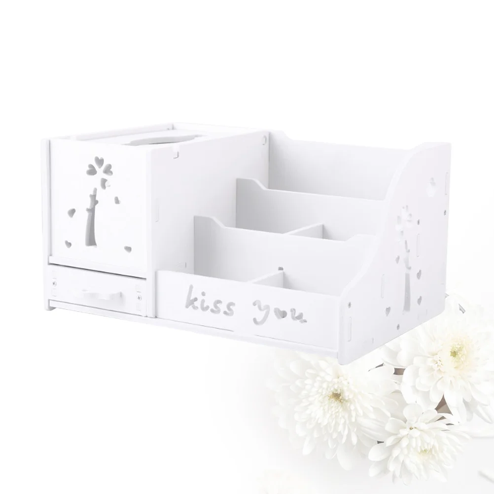 

1PC Multifunctional Wooden White Fashion Tissue Holder Storage Container for Car Restaurant
