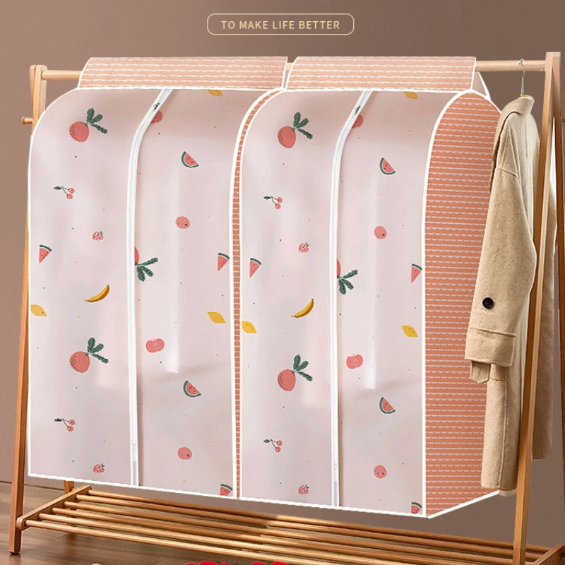 

Dustproof Cover Clothes Pocket Wardrobe Household Hanging Clothes Rack Cover Transparent Coat Storage Cover