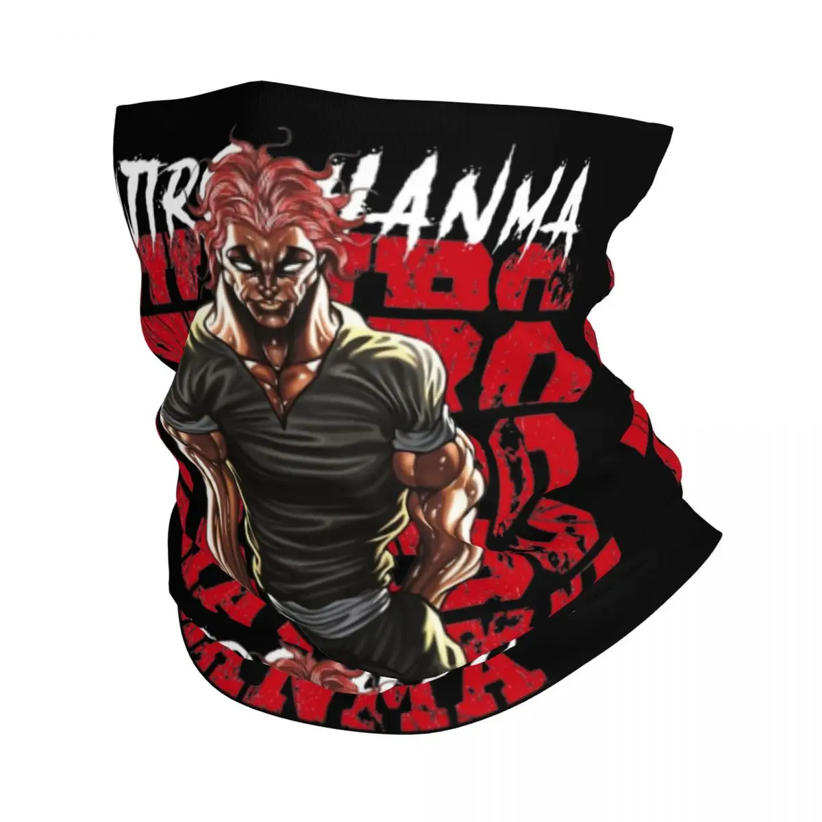 

Yujiro Hanma Baki The Grappler Bandana Neck Gaiter Printed Fitness Training Mask Scarf Warm Cycling Scarf Running for Men Adult