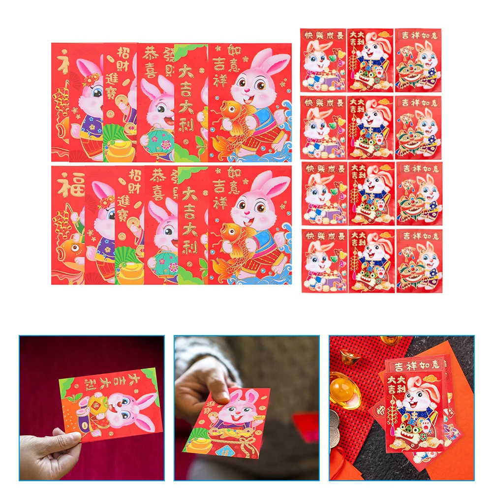 

Red Year Money Envelopes Packet Chinese New Rabbitenvelopepackets Lucky Festival Spring The Hong Bao Cartoon Luck Bunny Pocket