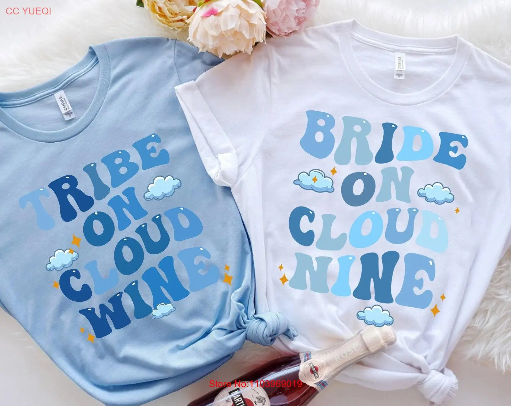 Футболка Groovy Bachelorette Party Bride On Cloud Nine Tribe Briday Retro Bach с длинными или короткими рукавами