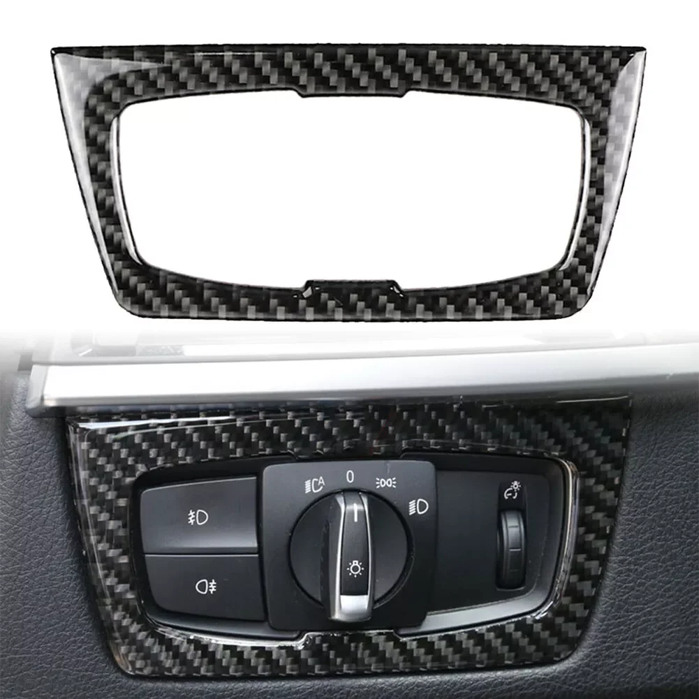 

for BMW F30 F31 F32 F33 F34 3Series 328i 325i 2012-2020 Auto Headlight Switch Frame Interior Cover Trim Carbon Fiber Sticker