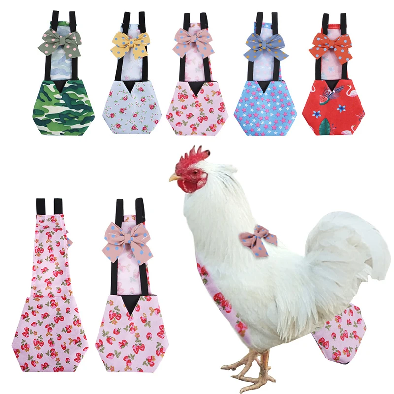 

Pet Cotton Cloth Diaper for Farm Pet Goose Duck Chicken Poultry Adjustable Washable Creative Bowknot Clothes Pet Product
