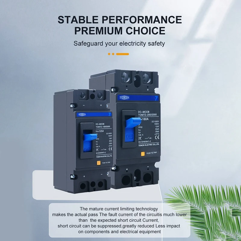 TOMZN 2P DC 1000 В литая от солнечной энергии автоматический выключатель MCCB защита