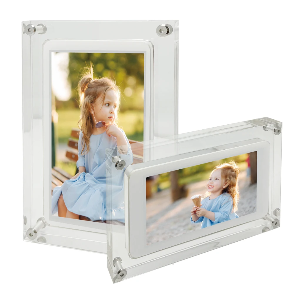 

Wholesale Dropship 5 7 10 Inch Picture Art Acrylic NFT Video infinite object transparent Digital Photo Frame