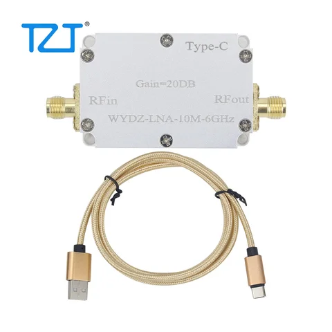 TZT 10M-6 ГГц усилитель с низким уровнем шума 20 дБ Высокая плоскость LNA радиочастотный сигнал приемник вождения передний конец