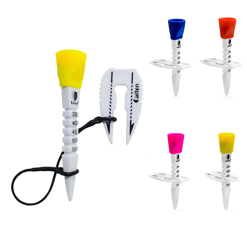 Tee Step Down Golf Tees Plastic Prevent Loss Rope With Ball 