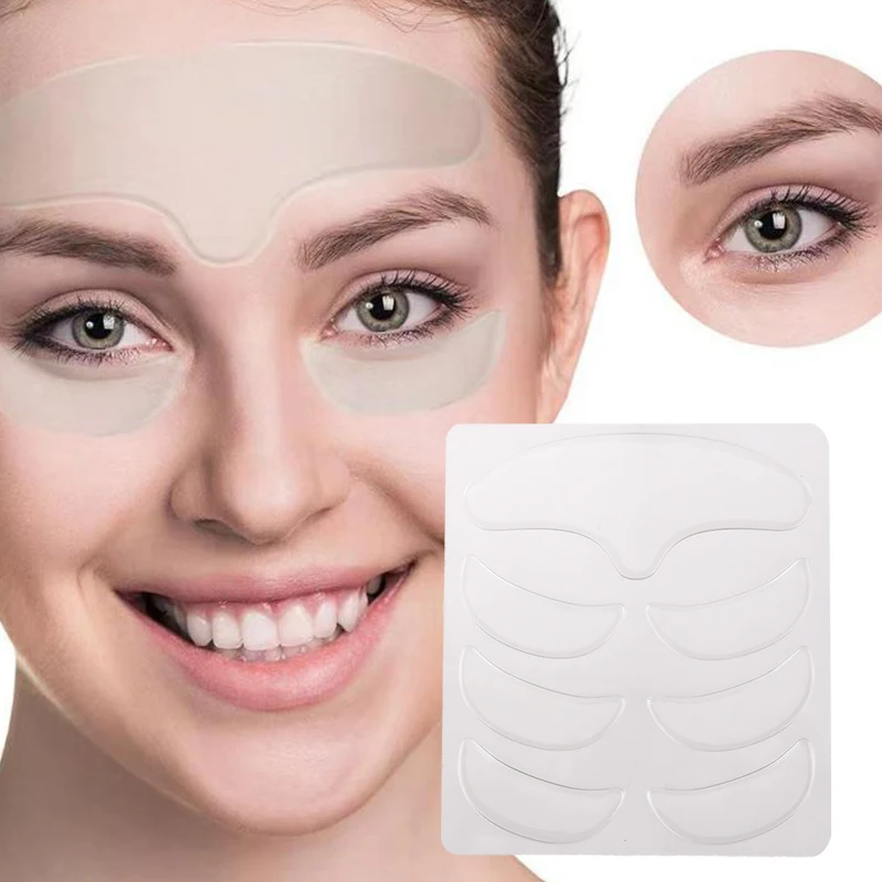 

Clear 7 Pieces Silicone Face Anti-wrinkle Patch Silicone Facial Lift Up Mask Stickers