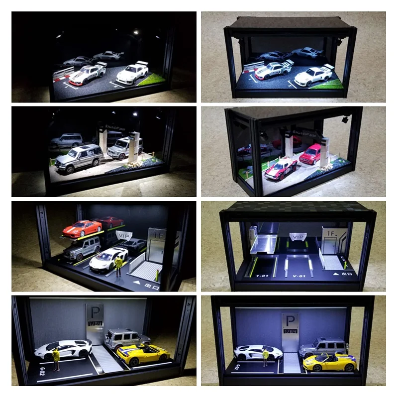 

GYES 1:64 Led Lights Diorama Parking Garage w/Acrylic Cover