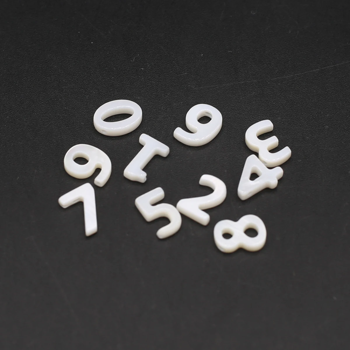 Бусины с арабскими цифрами 0-9 отверстий белая раковина 10 мм подвеска натуральные