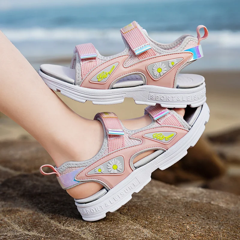 

Girls Outdoor Walking Sandals Purple Pink Children Beach Water Shoes Comfortable Kids Sport Sneakers Outdoor Sandals 212