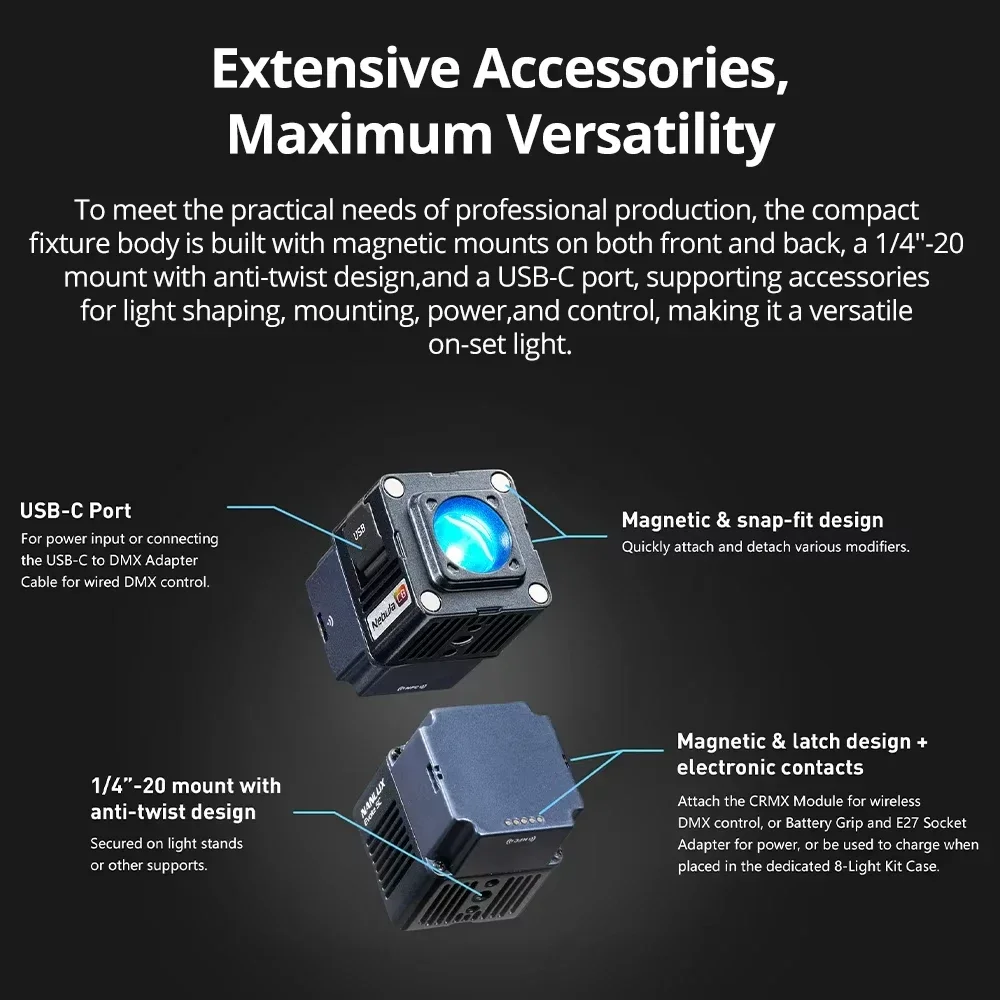Фото NANLITE NANLUX Evoke 5C RGB Видеосвет Bi-color LED, портативный ручной заполняющий светильник для фото- и видеосъемки №1