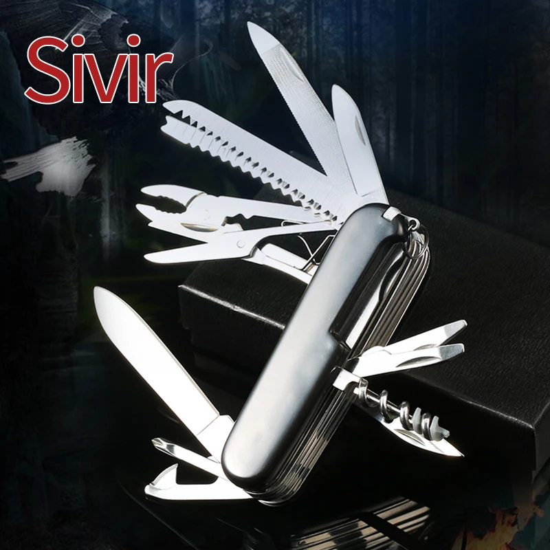 

Multifunction Folding Swiss Pocket Knife Army Survival Outdoor Camping Tool Stainless Steel Pocket-Size Hunting knives